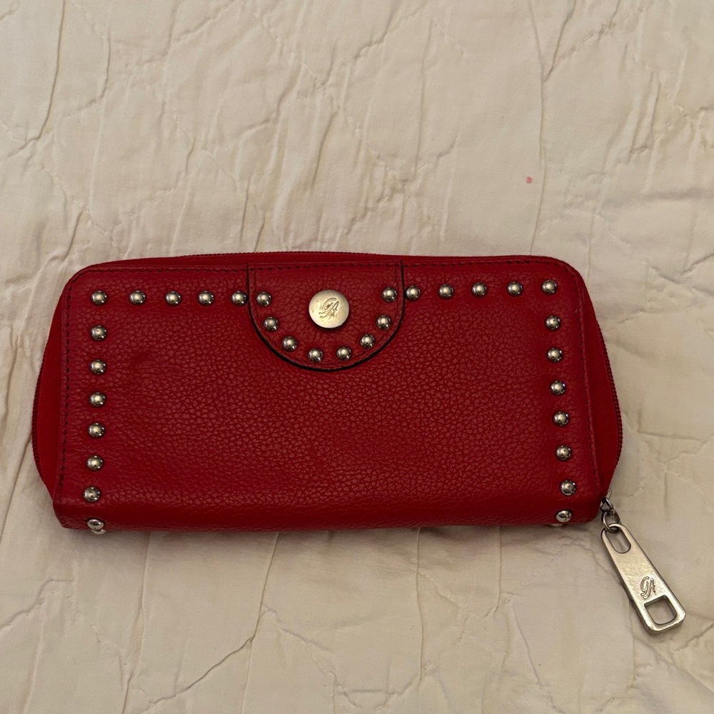 Grace Adele Red Studded Wallet‎